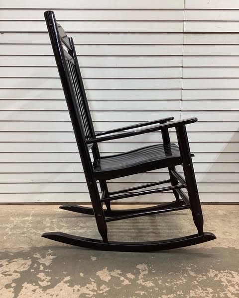 Shine Company Vermont Porch Rocker Black Wood Outdoor Rocking Chair