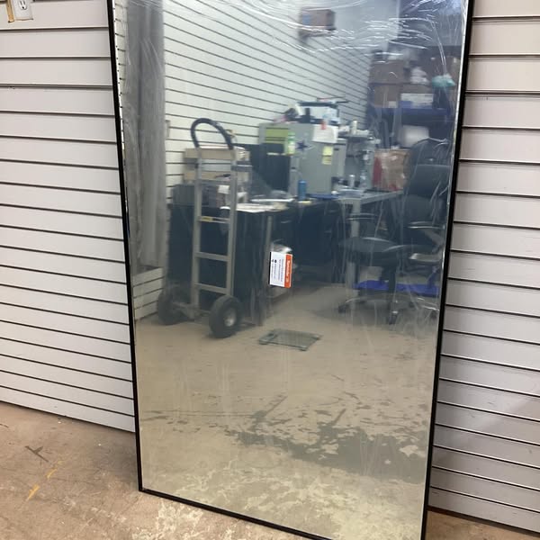 60 in. W x 36 in. H Large Rectangular Aluminum Alloy Framed Wall Mounted Bathroom Vanity Mirror in Black