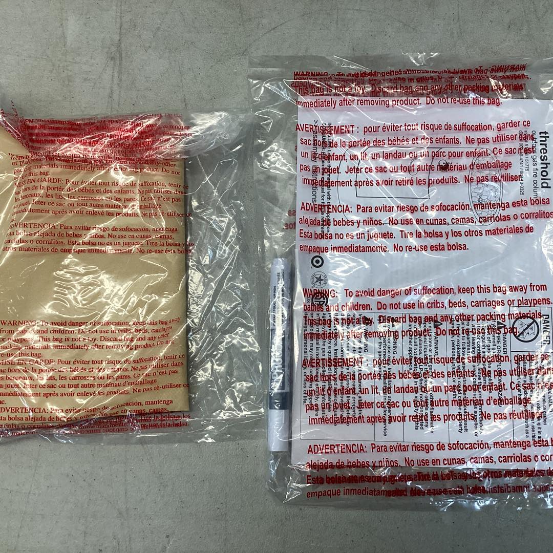 17" Pipestone Outdoor Column Fire Pit Gray - Threshold Modern Propane Gas Firepit with Lava Rock and Cover