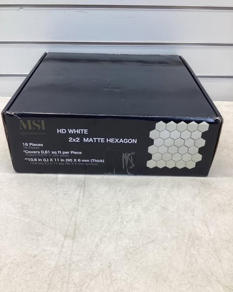 White 2 in. Hexagon 10.6in. x 11 in. x 6mm Matte Porcelain Mesh-Mounted Mosaic Tile (12.96 sq. ft. / Case)