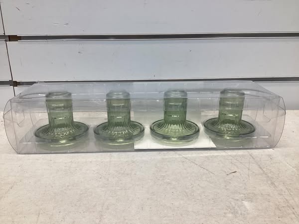 4pk Glass Taper Candle Holder