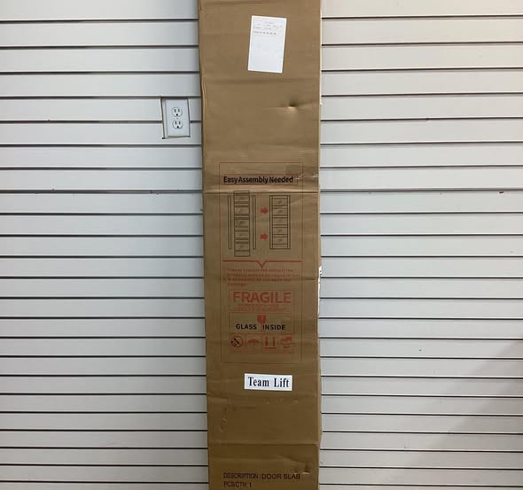 TENONER 24 in. x 80 in. Panel Glass Sliding Door, Single Door Panels White Wood Pocket Door Frame for Closets and Interiors