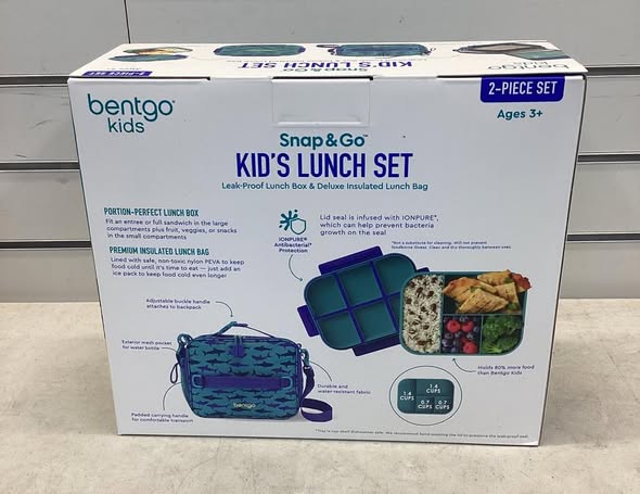 Bentgo 2-Piece Kids Snap & Go Lunch Set: Leak-Proof Lunch Box & Deluxe Insulated Lunch Bag