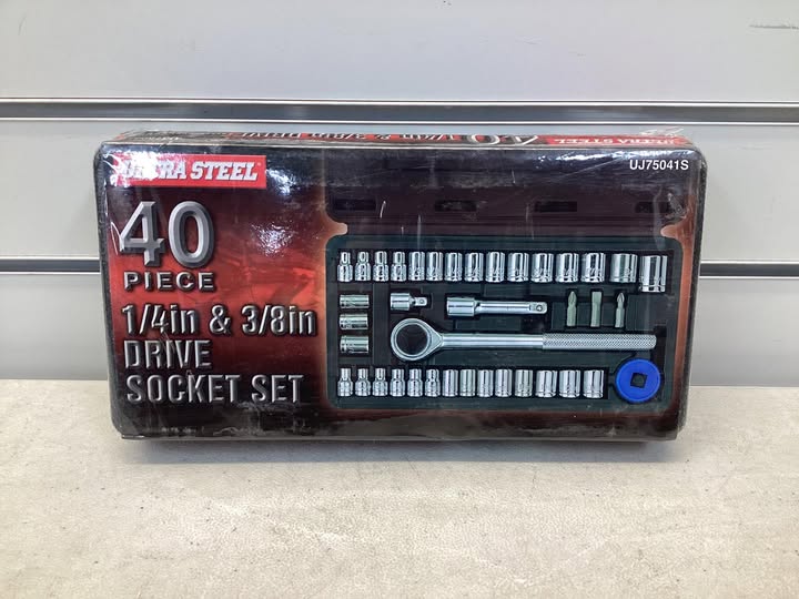 Ultra Steel 40 Piece 1/4 Inch & 3/8 Inch Drive Socket Set