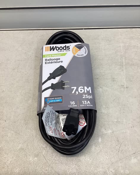Woods 16/2 - 2-Prongs - Indoor/Outdoor SJTW Light Duty Extension Cord