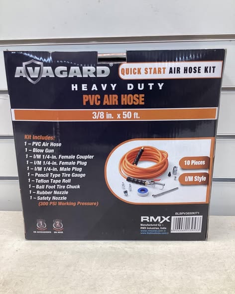 Avagard 3/8" x 50' PVC Air Hose Kit