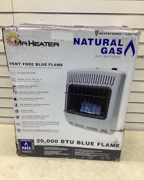 Mr. Heater 20,000 BTU Vent Free Blue Flame Natural Gas Indoor Space Heater