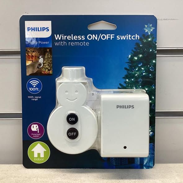 Philips Plug-In On/Off Switch with Snowman Remote, White