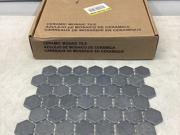 Daltile Moroccan Concrete Blue Gray 10 in. x 11 in. Glazed Ceramic Hexagon Mosaic Tile (9.72 sq. ft./Case)