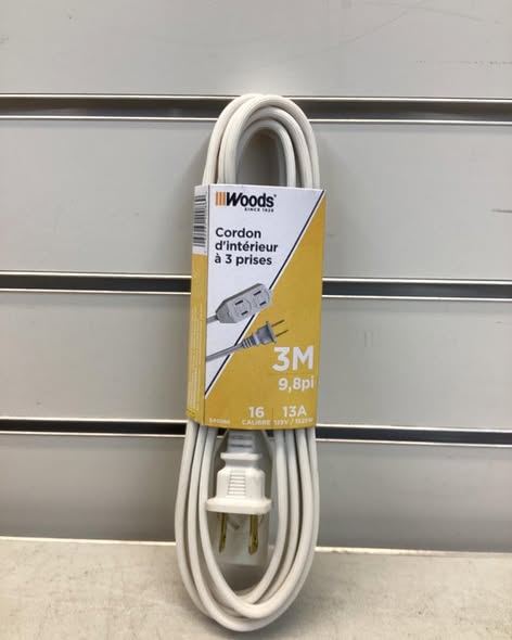 Woods 3-Outlet Indoor Cord