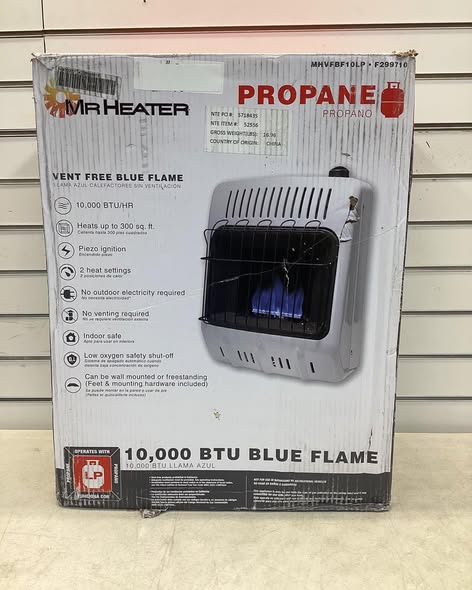 Mr. Heater Propane Vent-Free Blue Flame Wall Heater, 10,000 BTU, Model# MHVFB10LP