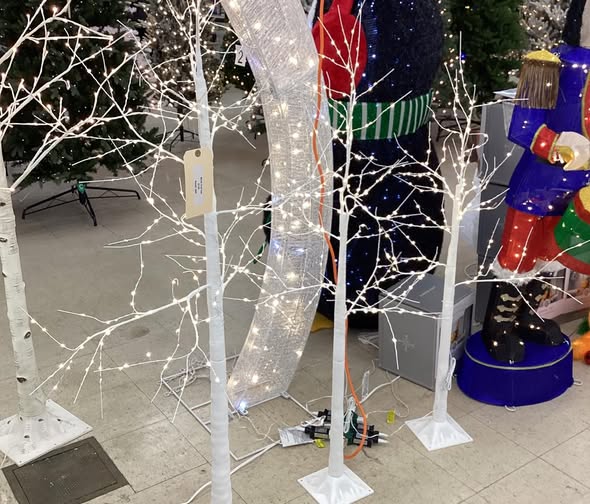 Nearly Natural 4 ft. 5 ft. 6 ft. Pre-Lit Artificial White Birch Trees - (Set of 3)