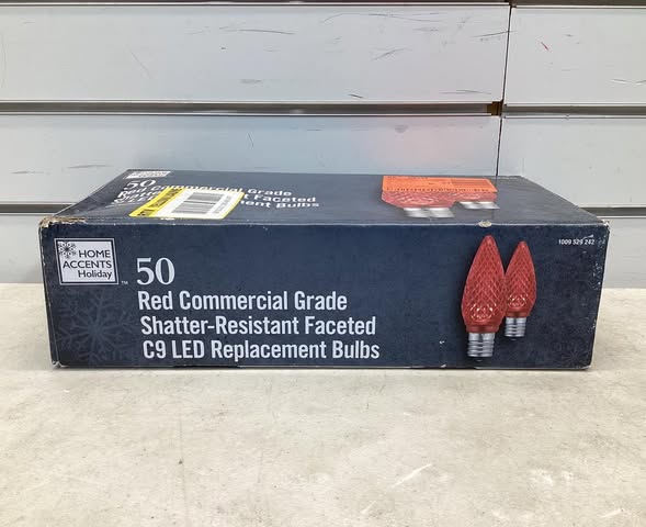 Home Accents Holiday Red and Green Commercial Grade Shatter-Resistant Faceted C9 LED Replacement Bulbs (50-Pack)