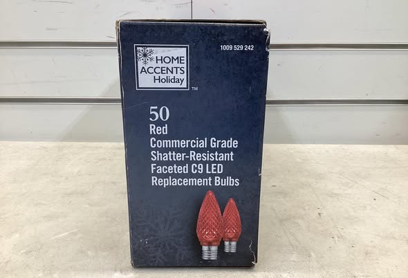 Home Accents Holiday Red Commercial Grade Shatter-Resistant Faceted C9 LED Replacement Bulbs (49-Pack)
