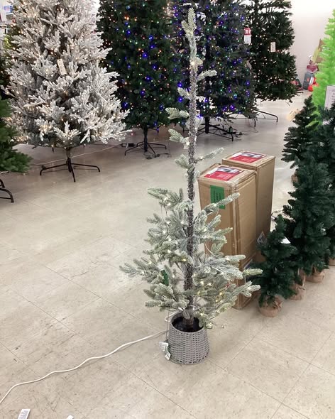 Pre-lit Flocked Balsam Fir Artificial Christmas Tree with Basket Base Warm White LED Lights - Wondershop™