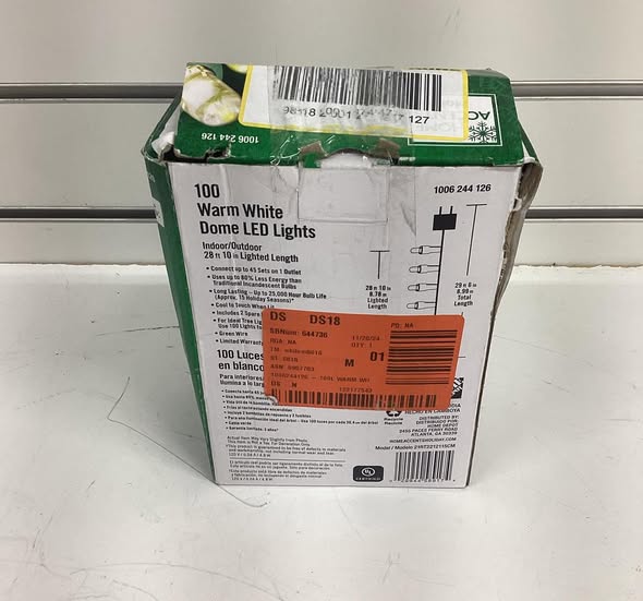 Home Accents Holiday 100 Warm White Dome LED String Lights