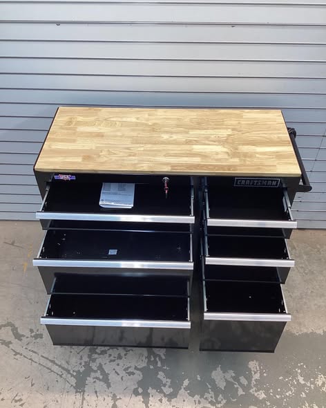 CRAFTSMAN S2000 Series 41-Inch 6-Drawer Steel Rolling Tool Cabinet with Towel Holder and Tray Organizer (Black)