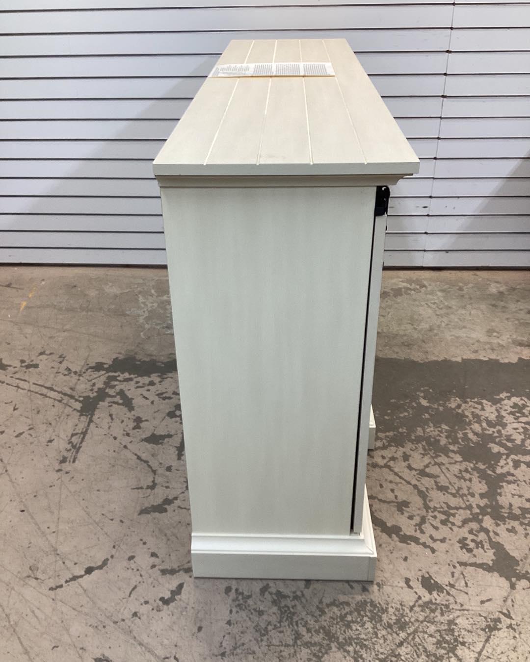 Home Decorators Collection Kerrington 60 in. W Freestanding Media Console Electric Fireplace TV Stand in Weathered Ivory