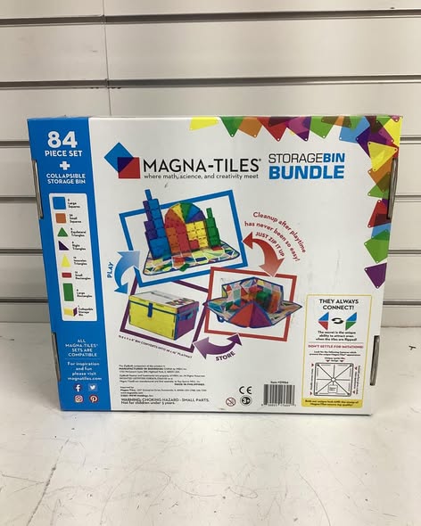 MAGNA-TILES 84pc + Storage Bin/Playmat Bundle