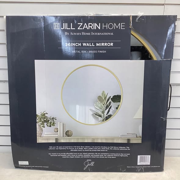 Jill Zarin 36" Elegant Round Metal Wall Mirror
