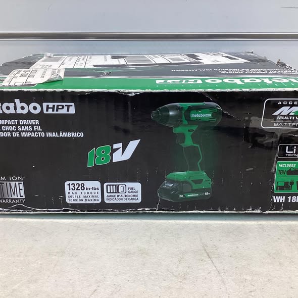 METABO HPT 18V Cordless Brushed Impact Driver kit 1 x 2.0Ah