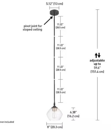 Globe Electric Harrow 1-Light Matte Black Pendant with Clear Glass Shade