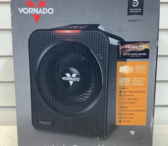 Vornado Forced Air Velocity 5 Whole Room 1500-Watt 5118 BTU Electric Space Fan Electric Heater