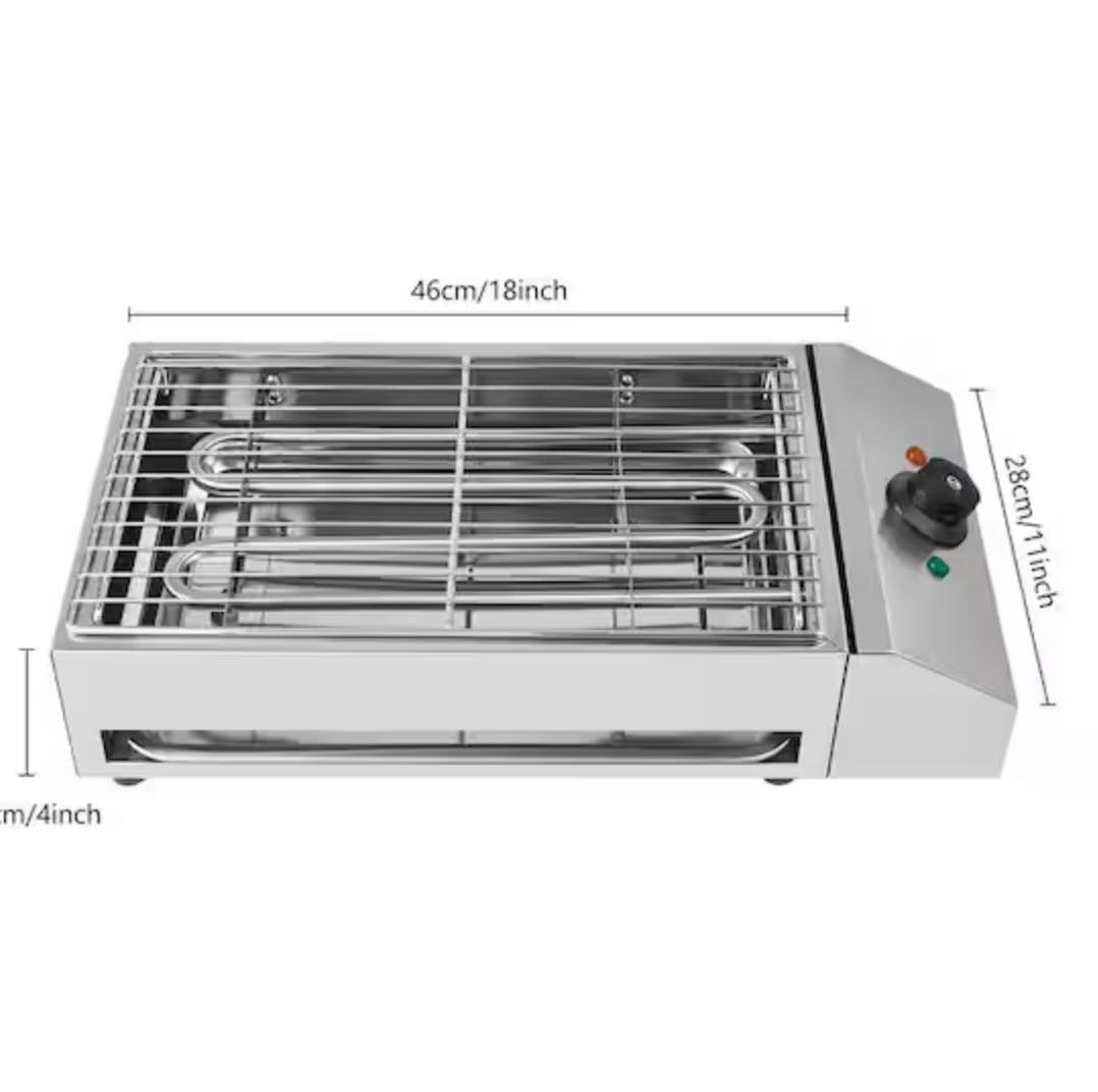 1800-Watt Stainless Steel Electric Grill Countertop BBQ Oven