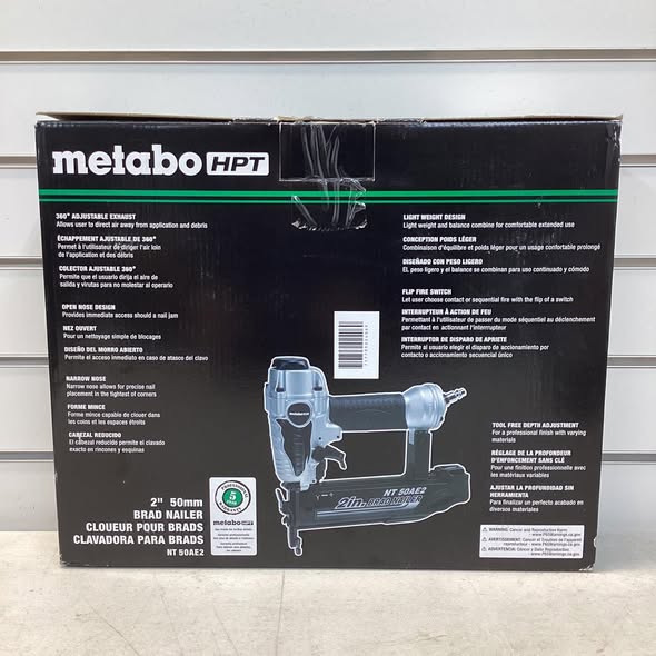 Metabo HPT 2-in 18 -Gauge Pneumatic Straight Brad Nailer Model #NT50AE2