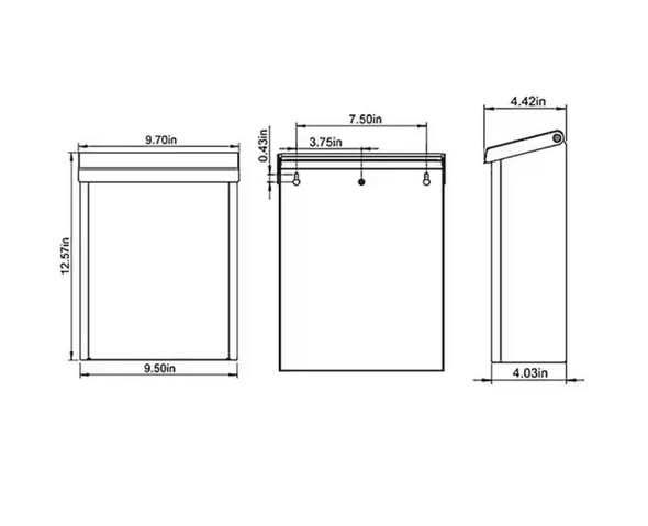 Architectural Mailboxes Designer Black with Satin Nickel, Medium, Steel, Locking, Wall Mount Mailbox