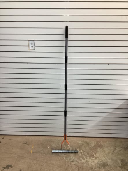 WaLensee 70 in. Adjustable Steel Handle Thatch Rake, 19 Tines Back Saving Lawn Thatching Rake for Garden Yard, 0.8in. Blade Span