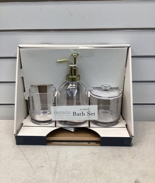 details by Becki Owens 4-Piece Glass Bath Accessory Set Model: Carve