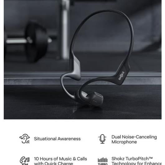 Shokz OpenRun Pro Open-Ear Endurance Wireless Bluetooth Headphones