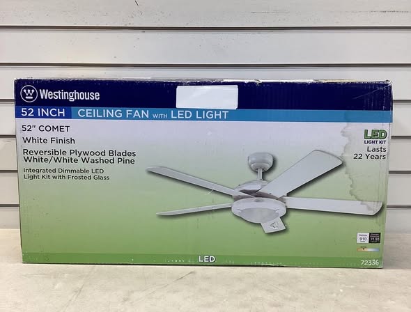 Westinghouse Comet 52 in. Integrated LED White Ceiling Fan with Light