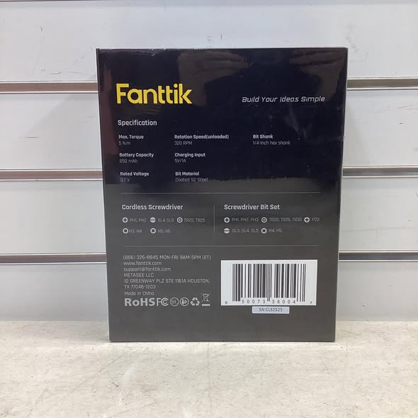 Fanttik Deluxe Cordless Screwdriver bundle for Furniture, 10 Piece