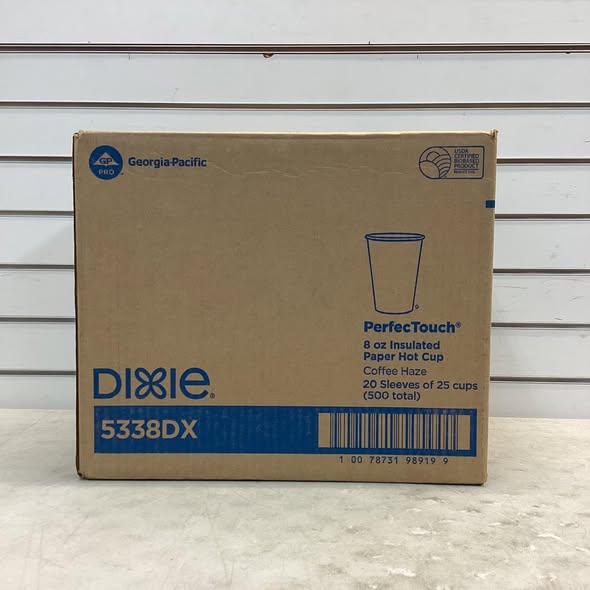 Georgia-Pacific Dixie Perfectouch 5338DX Wisesize Coffee Dreams Insulated Paper Cup, 8 Oz Capacity (Case Of 20 Sleeves, 25 Per Sleeve)