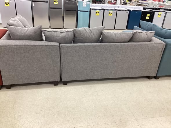 Grey Fabric L Shape Sectional