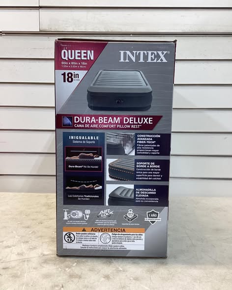 Intex Queen Dura-Beam Comfort Pillow Airbed w/ Internal Pump