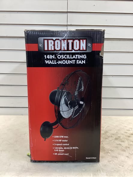 Ironton Oscillating Wall-Mount Garage Fan, 14in., 2200 CFM