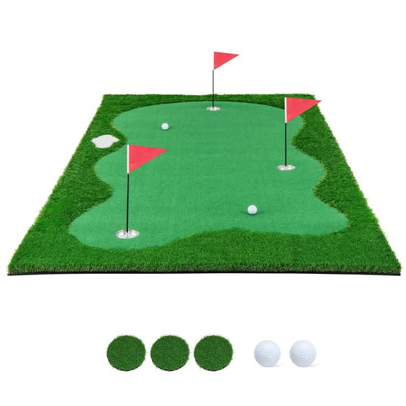 Golf Putting Green with Realistic Artificial Grass Turf