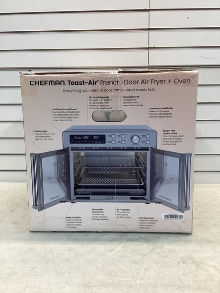 Chefman 10-in-1 Stainless Steel French Door Toaster Oven Air Fryer - Lightly Used