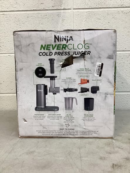 Ninja NeverClog Cold Press Juicer Powerful Slow Juicer with Total Pulp Control - Lightly Used