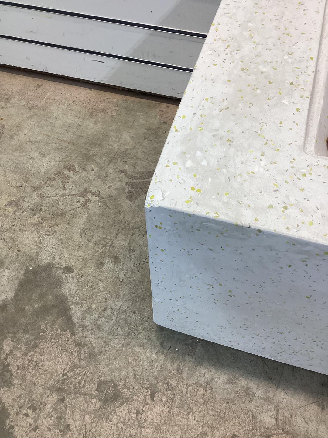 Costway 42'' Terrazzo Fire Pit Table 50,000 BTU Rectangle Propane with PVC Cover