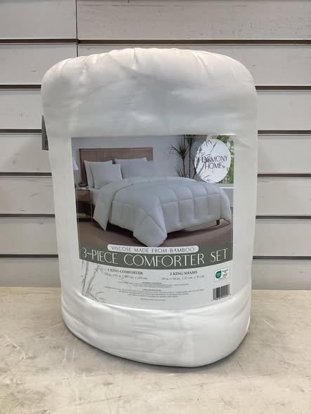 Harmony Home 3-Piece Viscose Made from Bamboo Comforter Set, King Size