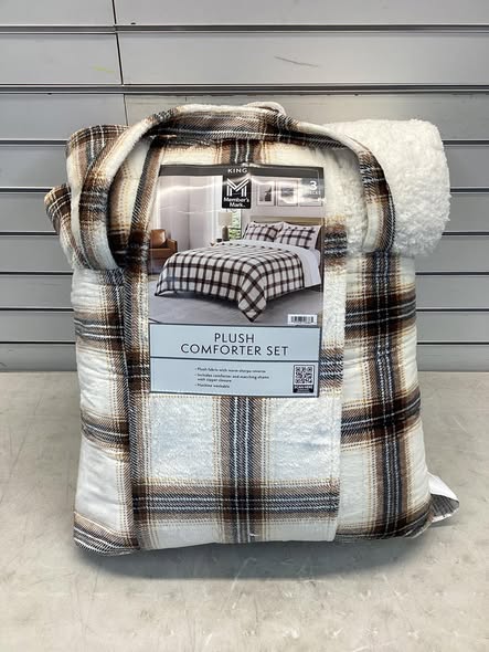 Member's Mark 3-Piece Printed Plush Comforter Set - King Size