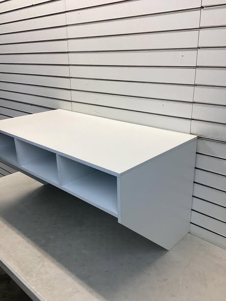 Costway Wall Mounted Floating Computer Table Desk Home Office Furni Storage Shelf White