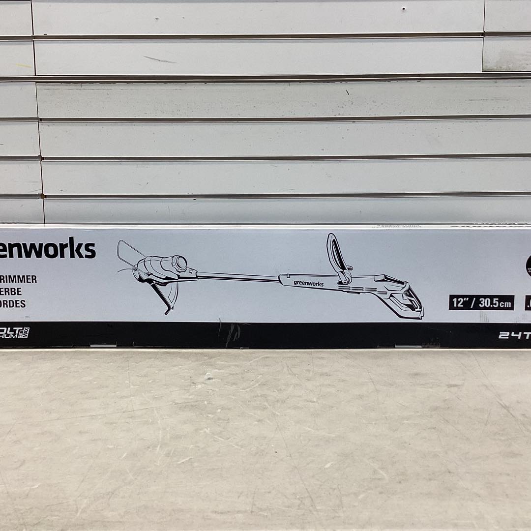 Greenworks 24V 12" Cordless Battery String Trimmer and Edger with 2.0 ah usb battery and charger