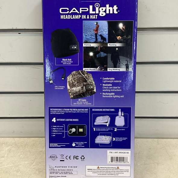 CAPLight Rechargeable 4.0 2 Knit Black/Fleece RT APX Beanies