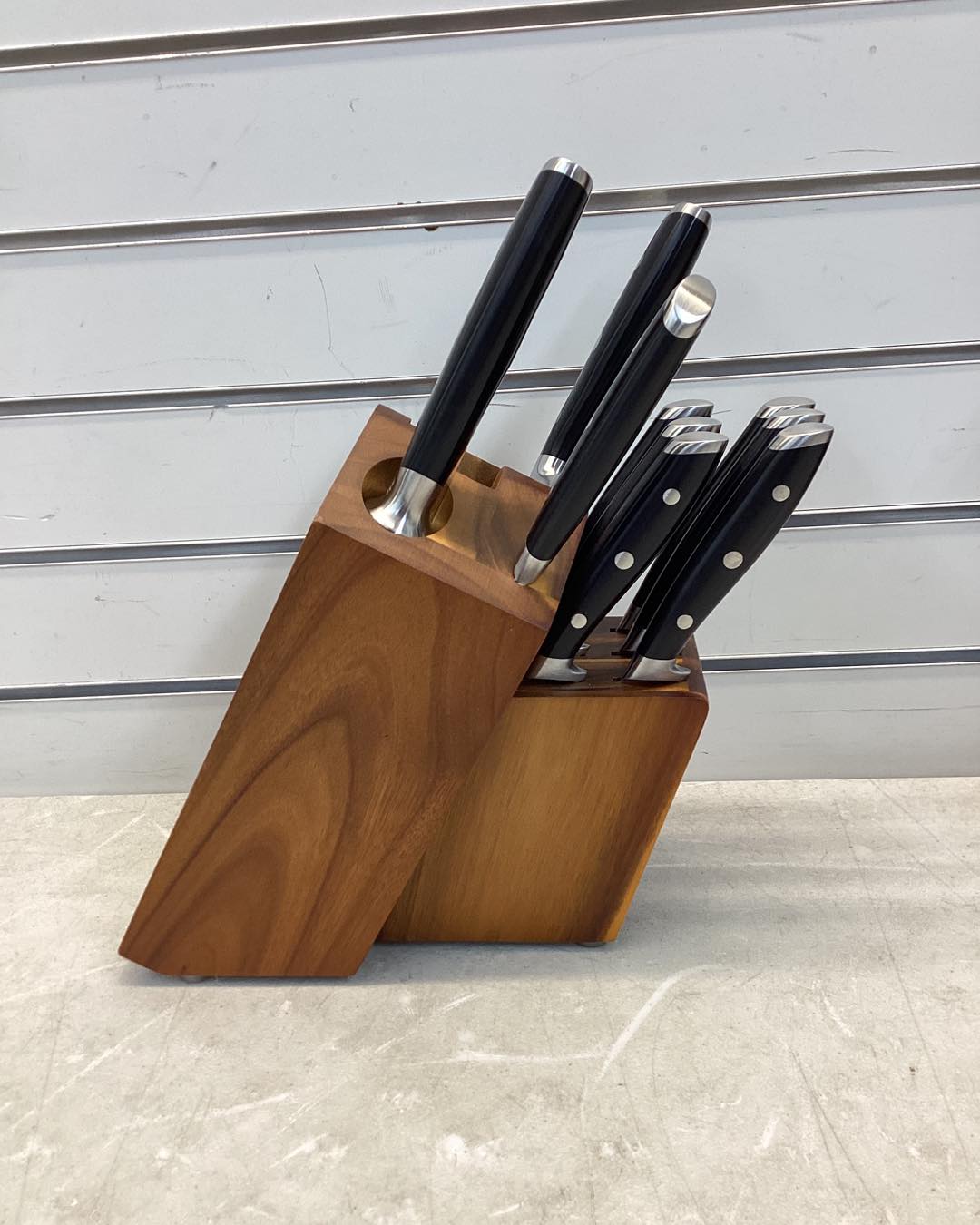 ALPS Series 12-Piece Knife Block Set, Forged German Steel, Acacia Block