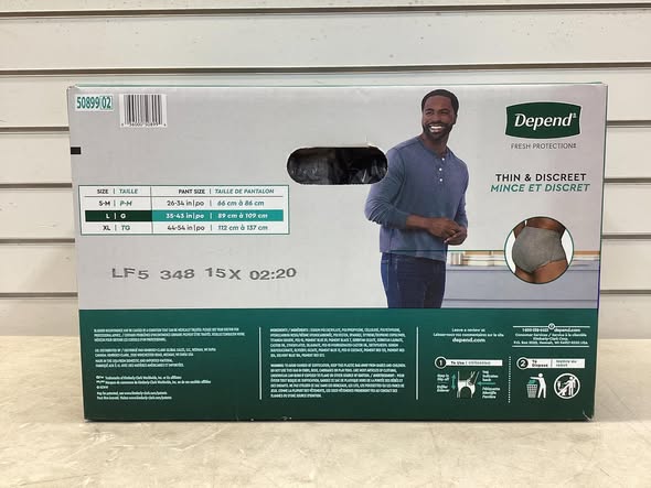 Depend Fresh Protection Incontinence Underwear for Men - Size Large, 84 ct.